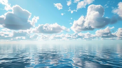 Wall Mural - Calm weather on sea or ocean with clouds 