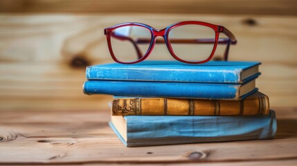 Poster - The eyeglasses on books