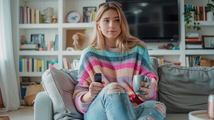 Wall Mural - The woman on a couch