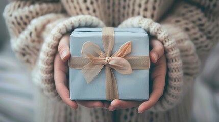 Canvas Print - The gift with ribbon