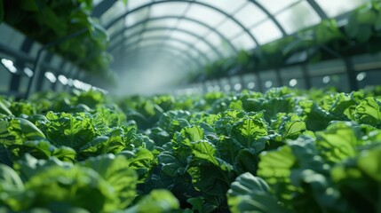 Wall Mural - The verdant greenhouse lettuce