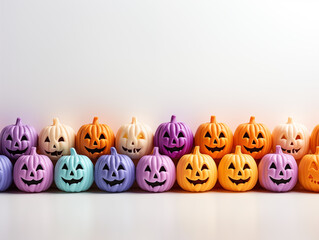 Wall Mural - Halloween Skull and Pumpkin Decorations on an isolated background