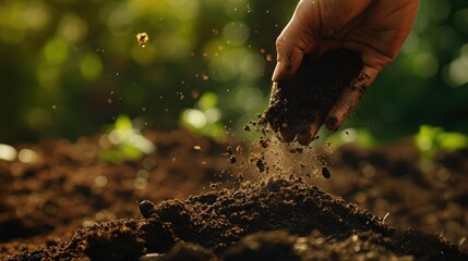 Wall Mural - The Hand Holding Soil