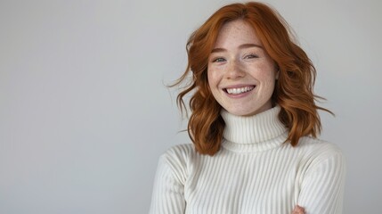 Wall Mural - The smiling redhead woman