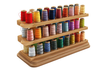 Sewing thread rack isolated on transparent background