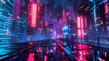 Futuristic neon signs