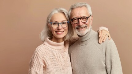 Wall Mural - The elderly couple smiling