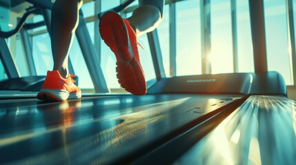 Wall Mural - The runner on treadmill