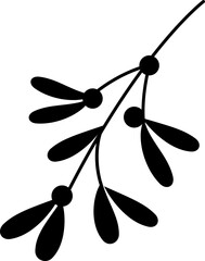 Wall Mural - Mistletoe silhouette vector. 
Mistletoe plant hanging silhouette svg.