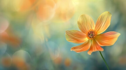 Canvas Print - a background image of a flower with a blurred effect allowing for copy space. generative ai