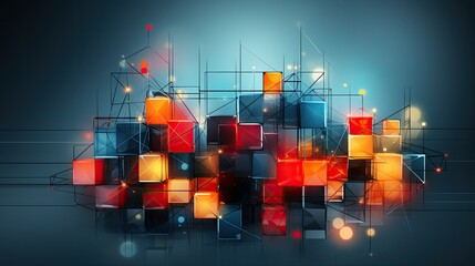 Wall Mural - Digital connections in abstract form