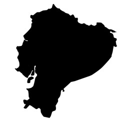 Wall Mural - ecuador map silhouette on transparent background