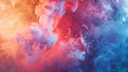 Wall Mural - Colorful smoke isolated on black background