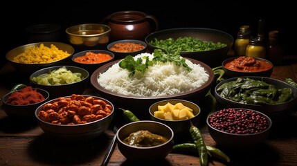 Wall Mural - rice with vegetables HD 8K wallpaper Stock Photographic image