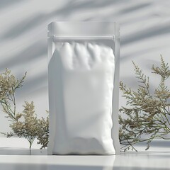 Sticker - fertilizer matte white bag mockup, clear psd , Generate AI.