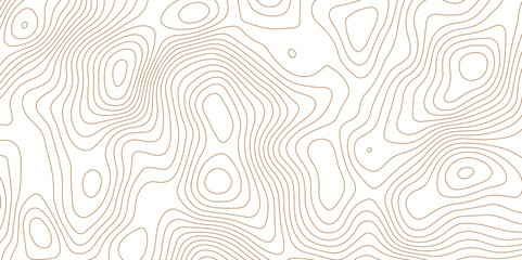 Wall Mural - Abstract topographic contour map and geographic mountain relief background design .topography contour map white wave paper and curve brown color lines vector background .