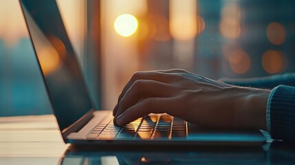 Poster - A person typing on a laptop, symbolizing work and productivity