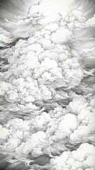 Poster - Clouds Material Structure Background - Generative AI