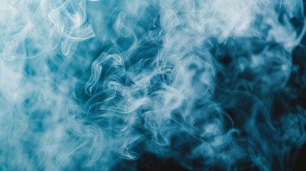 Wall Mural - White smoke isolated on black background