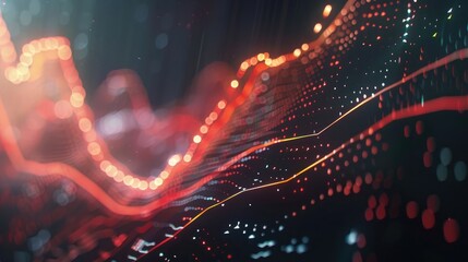 Poster - Abstract financial charts and graphs with dynamic lines and glowing elements.