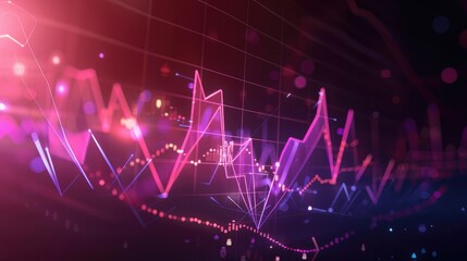 Poster - Abstract financial charts and graphs with dynamic lines and glowing elements.