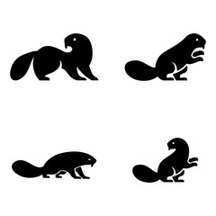 Wall Mural - Beaver Logo icon design illustration template