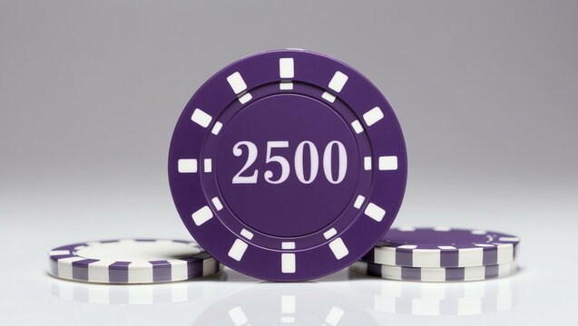 create an image of a single purple dollar poker ch background