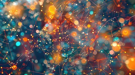 Poster - Abstract representation of big data with interconnected dots and lines.
