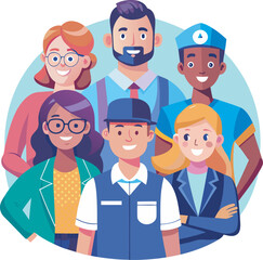 workers employers vector illustration