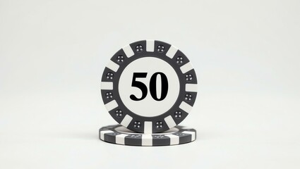 Wall Mural - create an image of a single grey dollar poker chip o background