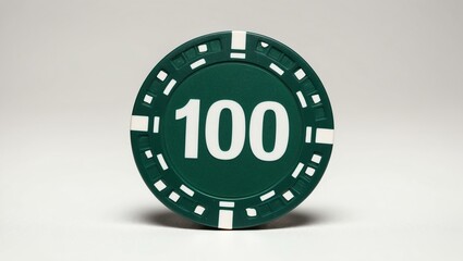 Wall Mural - create an image of a single green dollar poker chip background