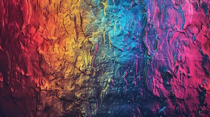 Wall Mural - Abstract texture with bright, neon colors and a rough, tactile surface.