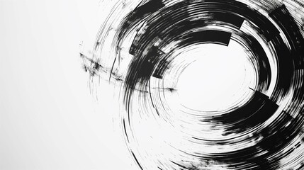 Abstract background with black circles drawn with a brush