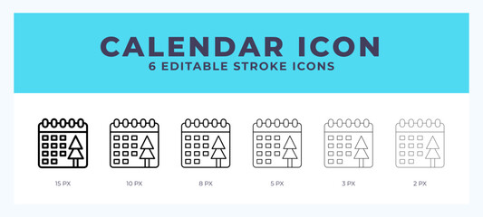 Wall Mural - Calendar lineal icon symbol vector. Black outline for web. App. Presentation and more.