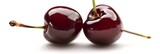 Two Red Cherries on White Background Photo
