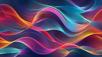 Wall Mural - Vibrant Abstract Wave Pattern with Smooth Gradients and Fluid Motion