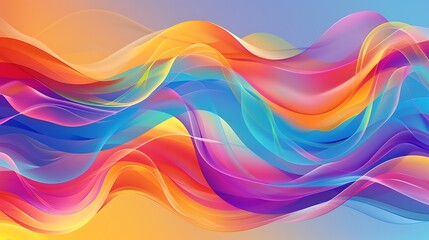 Wall Mural - Colorful Vibrant Abstract Wave Background with Dynamic Gradients
