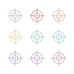 Wall Mural -  Crosshair icon isolated on white background. Set icons colorful