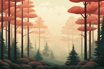 Sticker - Foggy Forest Material Structure Background - Generative AI