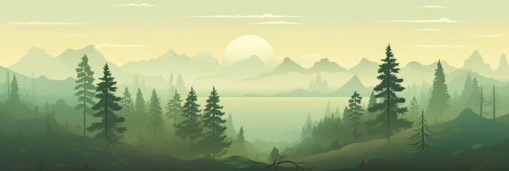 Sticker - Foggy Forest Material Structure Background - Generative AI