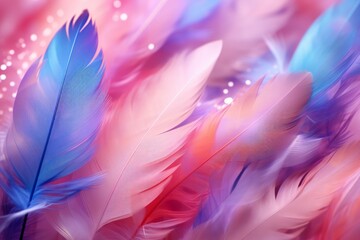 Sticker - Feathers Material Structure Background - Generative AI