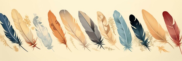 Sticker - Feathers Material Structure Background - Generative AI