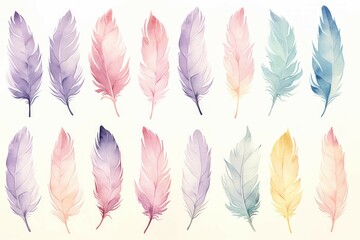 Wall Mural - Feathers Material Structure Background - Generative AI