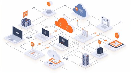 Connected Devices and Cloud Computing Illustration