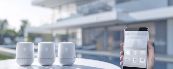 Poster - A sleek and modern commercial for a new home security system, demonstrating its features through various scenarios, such as monitoring, alerts, and remote access, with close-ups of the devices and a