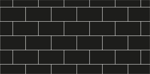 Wall Mural - Black brick wall background. Brick wall background. Black or dark gray pattern grainy concrete wall stone texture background.	