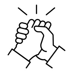 Poster - Arm Wrestling icon. outline icon