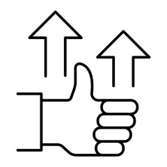 Poster - Motivation icon. thumbs up and arrows up