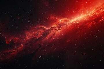 vibrant crimson cosmos. enigmatic red galaxy background concept