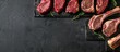 © Lasvu - Assortment of different raw cuts of lamb with empty space for text.